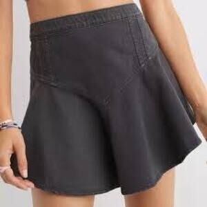 AERIE Denim Mini Skirt in Washed Black Size XS Gray Jean GRUNGE ACADEMIA